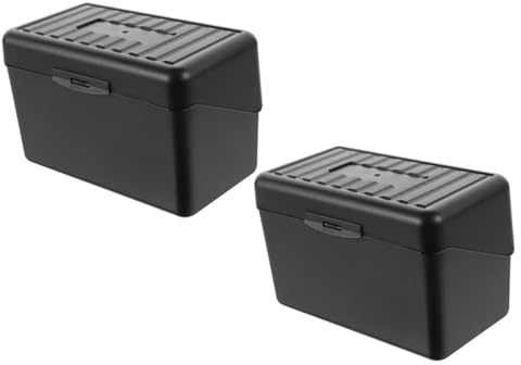 TOGEVAL 2 pezzi Scatola Porta Biglietti da Visita Nero Organizer Desktop per Ufficio e Viaggi Contenitore Stabile e Capiente per Schede Indice e Carte Business