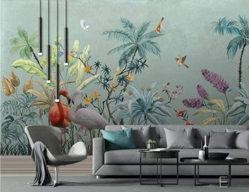 Minimalist Retro Trees Flowers Flying Birds 3D Wallpaper Luxury Home Dining Decor Paste Sofa Living Room The Wall for Bedroom Mural-250cm×170cm