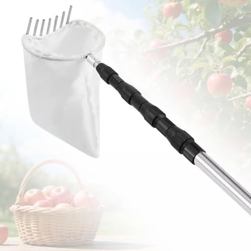 Justerbar äppelplockare med korg, lätt fruktplockare för skörd av avokado, ekollon, citroner, päron, persikor och mango