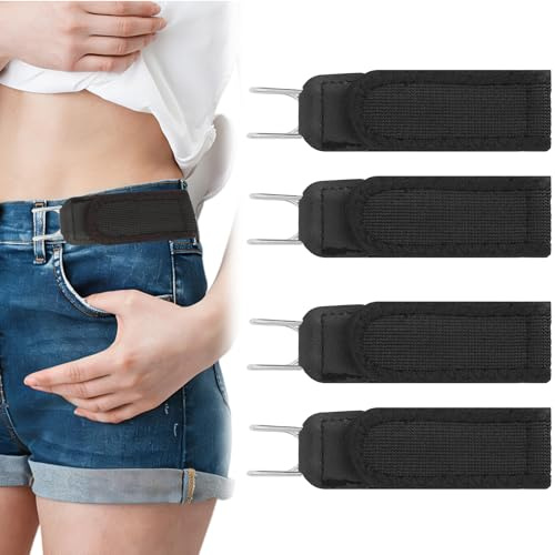 Swiftctrl Cinturones Sin Hebilla Elásticos e Invisibles con Gancho Metálico, Cinturón Táctico para Hombres y Mujeres, Ajustable y Extensible para Uso Diario (4, noir)
