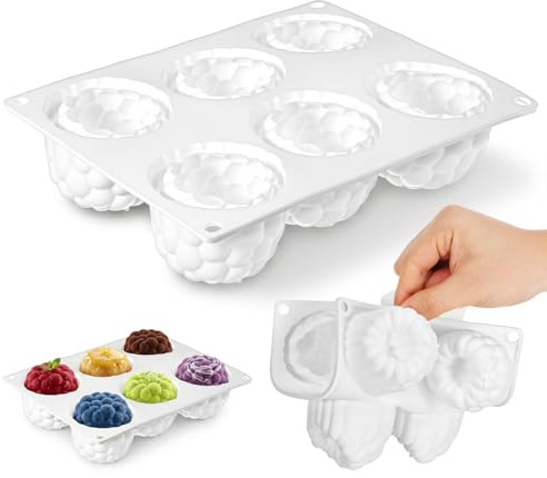 DOITOOL Molde de Silicona para Pastel de Frambuesa Acabado Refinado y Forma Realista, Adecuado para Hornear y Decorar Postres Creativos
