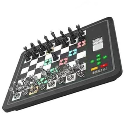 FAUOSWUK Jeu D'échecs électronique Intelligent avec 3 Modes de Jeu et Adversaire AI pour Enfants et Adultes Conception Portable Magnétique (Noire)