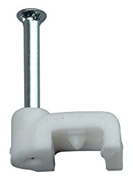 Kopp 346301089 Kabelschellen für 2-adrige Flachlitze (NYFAZ), mit Nägeln 25 mm, 50 Stück, weiß