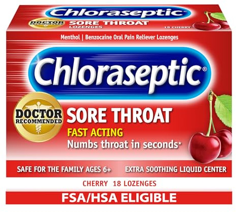 Chloraseptic Sore Throat Lozenges, Cherry, 18 Count, 1 Pack