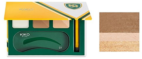 Kiko Milano Hi-Brow Expert Eyebrow Kit Nr. 01 Blonde and Red Haired Inhalt: Wax 1,7ml, Eyebrow Powder 2,5g, Highlighter 2,5g, Schablonen und Applikator