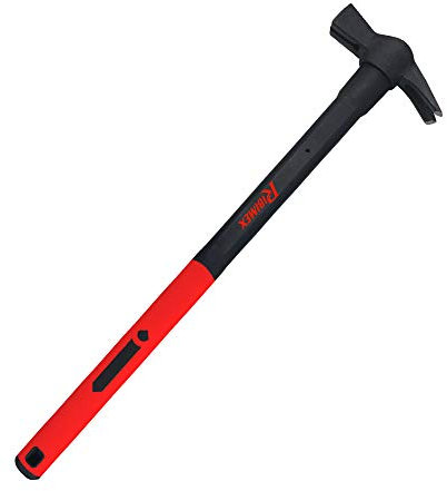 Ribimex PROJTMC03ML - Martillo de carpintero, 300 g, longitud 50 cm, de fibra, rojo y negro