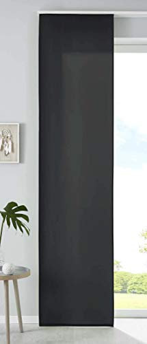 Gardinenbox Juego de 1 Cortina corredera de Microfibra, para Separar Espacios, 245 x 60 cm, Color Negro Mate, Barra de contrapeso, 85600N