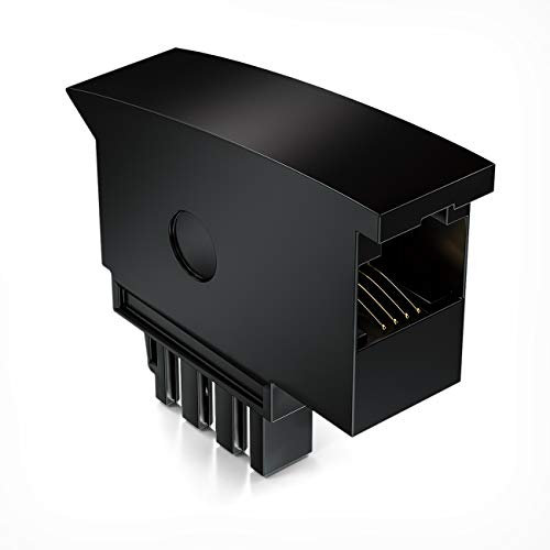 deleyCON Telefon Adapter TAE-F auf RJ11 Buchse 6P4C - Kabeladapter Telefonadapter für Router - Schwarz