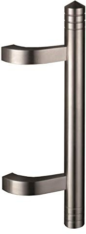 HISKA Stoßgriff SG-320.33, Edelstahl matt, Endstück Ringe L=337, A=192