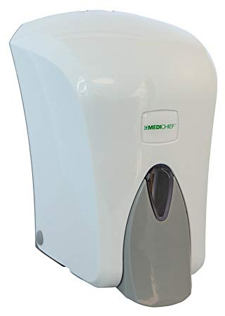 Medichief MDM1000W Seifenspender zur Wandmontage, 1 l, manuell bedienbar, mit Druckknopf