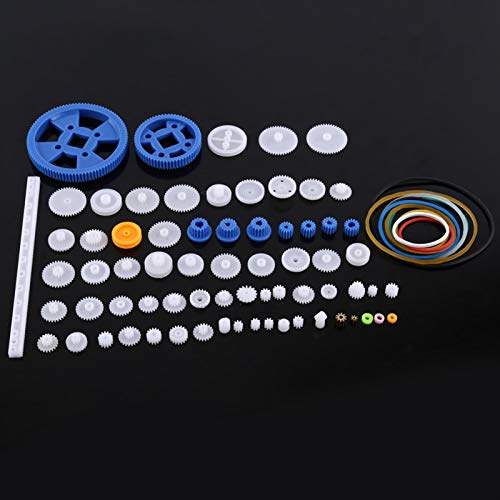 Ingranaggi di Plastica per Piccoli Motori Puleggia Cinghia Worm Kit Gear per il Giocattolo Motore Corona Gear Set Robot Motore Giocattolo FAI DA TE Auto Giocattolo Gear(80 tipi Kit ingranaggi)