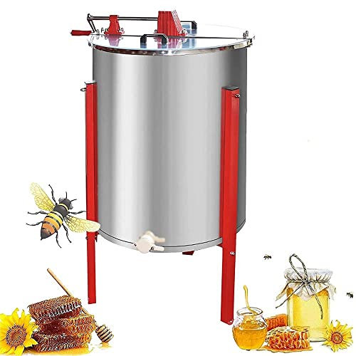 MNSSRN Manuellem Honigextraktor, 4 Rahmenextraktion Bienenstockzentrifuge -Ausrüstung, Lebensmittelqualität Wabenbienenkeekee Professionelle Extraktion Bienenstockzentrifuge -Ausrüstung