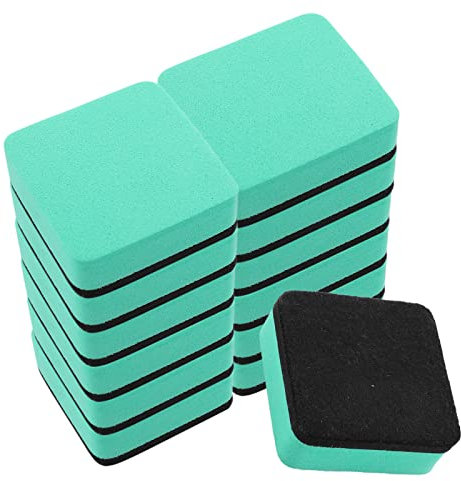 cobee Mini Dry Erase Radiergummis, 12 Stück Magnetische Whiteboard Dry Eraser Tafelreiniger Wischer mit dickem Filzpad Kleine Dry Erase Radiergummis für Lehrer Klassenzimmer Schule Bürobedarf(Grün)