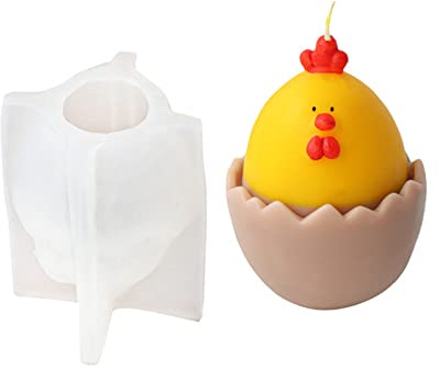 Xidmold 3D Küken Silikonformen Kerzenform Seifenform Ostern Küken Silikon Backform für Tortendeko, Fondant, Schokolade, Seife, Sojawachs Kerzen, Ostergeschenke (B)
