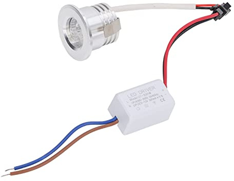 Kuuleyn Shower Lights for Inside Shower, Mini Recessed COB Spotlight Stable Heat Dissipation LED Recessed Ceiling Spotlight 3W Silver Lamp Body AC85‑265V(3000K-Warm white light)