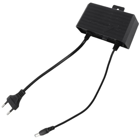 Fuente de Alimentación de 12V 2A con Protección de Luz, Adaptador de Corriente Impermeable, Adaptador de CA CC de Diseño Montado en la Pared para Monitor (Enchufe europeo)