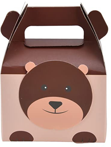 Godis- Och Kexlådor I Djurstil - Set Med 50 St, Handpackade Kartongbehållare För Barnkalas Och Speciella Tillfällen(Bear)