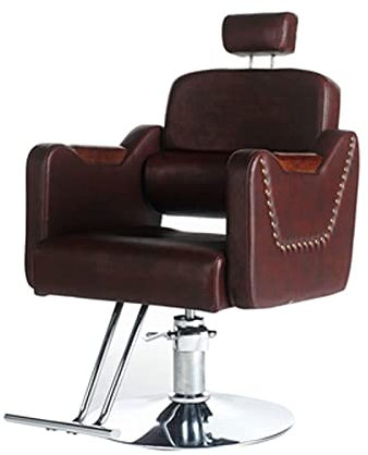 Haarschneide-Salonstuhl, Friseursalon-Stuhl, abklappbar, spezieller Friseur-Lounge-Stuhl für Friseursalon, Friseurstuhl (braun)