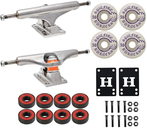 INDEPENDENT Skateboard Trucks 149 Mid + 56mm Spitfire Burners Wheels, ABEC 5 Bearings