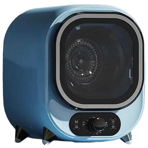 Qiang Mini Secadora De Ropa Portatil 0.8kg 450W 2 Programas De Secado,Maquina Secar Ropa Pequeña Independiente/Debajo Mostrador,Carga Frontal/Silenciosa/Bajo Consumo,Blue