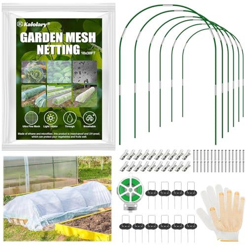 Kalolary Gartenreifen für Hochbeet, Sommerpflanzenabdeckungen, Fiberglas, Gewächshausreifen, Wachstunnel, Frühlingspflanzenschutz, DIY-Kit für Pflanzkasten
