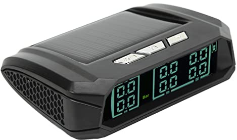 VOBOR TPMS Reifendruckkontrollsystem, IP67 Wasserdichter Solar Wireless TPMS-Monitor mit 6 Externen Reifendrucksensor für Van RV LKW SUV, Solarladung und USB-Ladefunktion