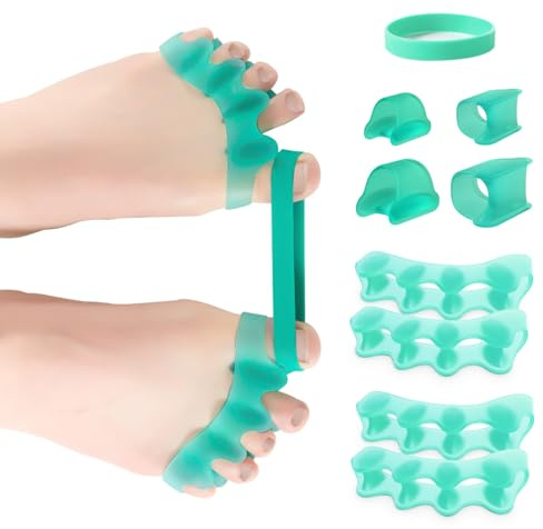 Hammer Toe Corrector Toe Spacers - 9 Pack Gel Toe Spreaders - Toe Straighteners Realign Bent, Curled, Crooked, Claw, Hammer Toes - Toe Stretchers for Men and Women