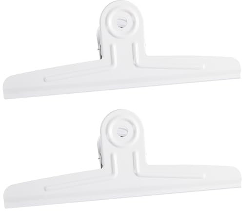 Weiß Extra Großer Bull Clip 2 Stück 11.8 Zoll/30cm Klammern,Klammern für Tüten,Extra Große Bulldogge Büroklammern Papierklammern,Verschlussclips Schwarzer Edelstahl Büroklammern