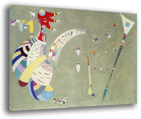 Quadro Moderno Soggiorno stile KANDINSKY bilanciamento Quadri moderni Astratti da Parete XXL grande Stampa su tela Canvas Decorazione Murale muro Arredo Camera da letto Cucina (12, 30x40 cm)