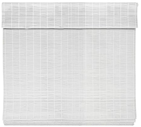 Zhixubah Natürliche Bambusrollo Weiß Sichtschutz Bambus Rollo Raffrollo Retro Lichtfilter-Rollo Mit Lifter Holz Jalousien Fenster Innen Sonnenschutz Atmungsaktiver Einfach Aufzuhängen ﻿