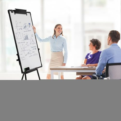 Flipchart Ständer, 91 x 61 cm Magnetisches Tragbares Trocken Abwischbar White Board, Höhenverstellbar, Magnetisch Stehend Flipchart Staffelei, Dreibein Whiteboards mit Ständer