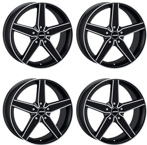4x AUTEC Felgen Alufelgen DELANO 8.0x19 ET40 5x112 Schwarz matt poliert kompatibel mit CUPRA Leon Formentor Ateca Born