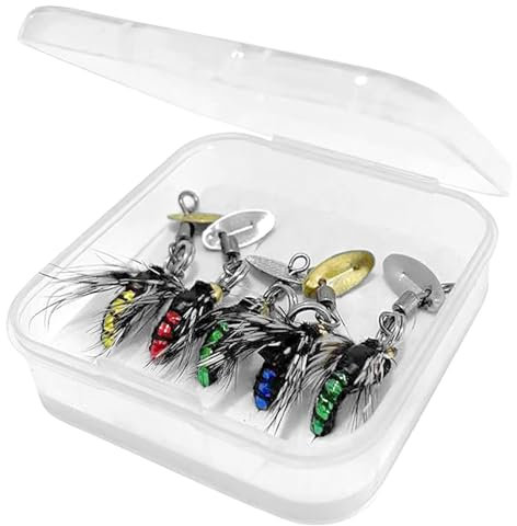 KAKASEA 5 x Köder zum Fliegenfischen, leichte künstliche Angelköder, Köder zum Fliegenfischen