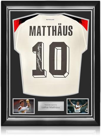 Exclusive Memorabilia Von Lothar Matthäus signiertes Deutschland-Trikot. Hochwertiger Rahmen