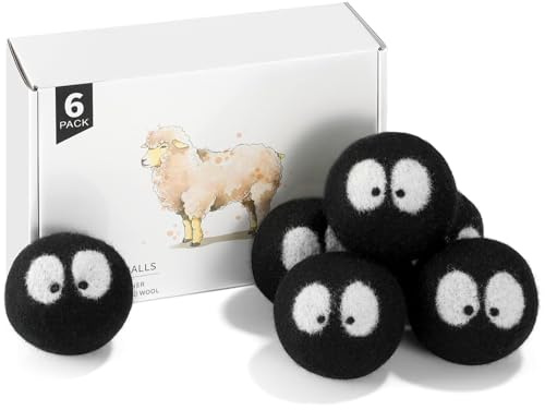 Wool Dryer Balls 6 Pack XL, Natural Fabric Softener Premium New Zealand Wool, Dryer Balls Laundry Reusable, Reduces Clothing Wrinkles & Saves Drying Time, Wool Balls for Dryer, Laundry Balls for Dryer