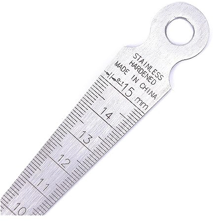 Spessimetro a Lamelle, 1pc In Acciaio Inox Taper Gauge Spessimetro Gap Foro Strumento di Misura Doppio Lato Cuneo Tastatore Hole Gap Cono Apertura 1-15mm Per misurare larghezza/spessore