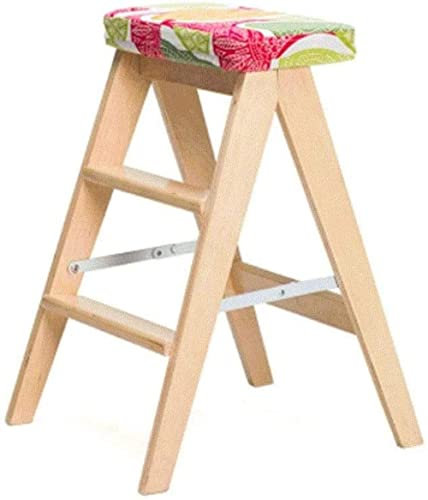 Escabeau de Chaise, escabeau Pliable, escabeau en Bois Portable, Multifonction pour la Maison, Grimper sur l'échelle