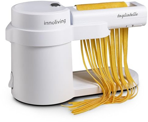 Innoliving Macchina Elettrica Sfogliatrice per Pasta Fatta in Casa INN-783, 100W, 6 Livelli di Spessore, 3 Rulli Inclusi, Lasagna, Tagliatelle, Chitarrine, Lavorazione Continua fino a 1 Ora