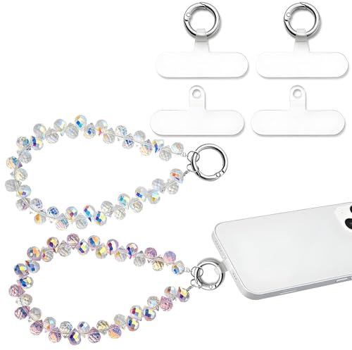 agogue 2 pezzi per cellulare da polso corto, cinturino da polso per donne, cinturino universale in cristallo per telefoni cellulari, catena per cellulare per la maggior parte degli smartphone, Leicht