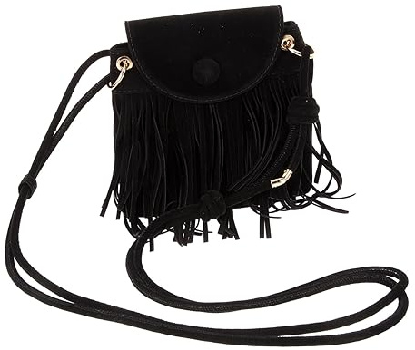 Homoyoyo Paquet à Frange Design Délicat Portable et Décoratif en Cuir Pu Noir Style Chic et Simple Femme Vintage au Quotidien