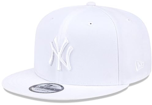 New Era NY New York Yankees 9FIFTY Wow White on White Snapback Cap Adjustable Hat, Weiss/opulenter Garten, Einheitsgröße