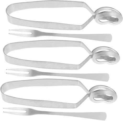 VALICLUD Pinzas Para Caracoles De Acero Inoxidable Compactas y Ergonómicas, Juego De 6 Piezas Tenedores Para Comer Caracoles, Herramienta Práctica Para Mariscos Gastronomía Francesa