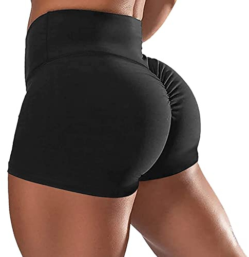 Generisch 2025 Yoga Shorts Damen Stretch Kurz Hose Sexy Booty Butt Lifting Gym Shorts High Waist Bauchweg Hotpants Nahtlos Workout Sportshorts Eng Anliegend Kurze Sporthose Pole Dance Outfit