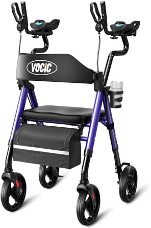 VOCIC Z22 Upright Walker,Rollator Walker with Adjustable Armrests,136KG Max