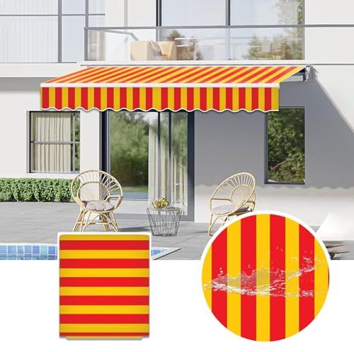 Tenda da Sole Retrattile di Ricambio per Patio | Copertura ombreggiante per Esterni Resistente ai Raggi UV e all'Acqua | Tessuto in Poliestere da 280 g/m² per carport e Negozi, Senza Telaio,
