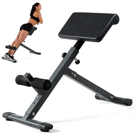 Hyperextension - Sedia romana pieghevole, allungamento della schiena e allenamento addominale, 5 sedie romane regolabili, panca per iperestensione, glutei, addominali, attrezzatura per esercizi a casa