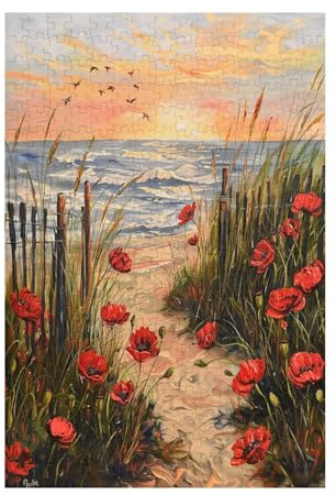 Blume Puzzle Strand Puzzle Große 3000 Teile Erwachsene, Clevere Rätsel, Geschicklichkeitsspiel für die Ganze Familie, Holz Farbenfrohes Jigsaws mit Geschenkbox Verpackung, Zimmer Deko 81x122cm D-1277