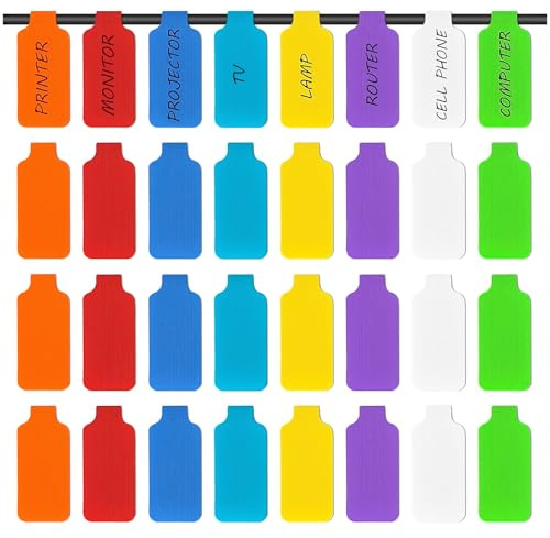 40 Stück Kabeletiketten selbstlaminierend 90x20mm - Beschreibbare Kabeletiketten zur Drahtidentifizierung, wasserfest & temperaturbeständig - Für Kabelmanagement, Elektroinstallation, Netzwerkverkabel