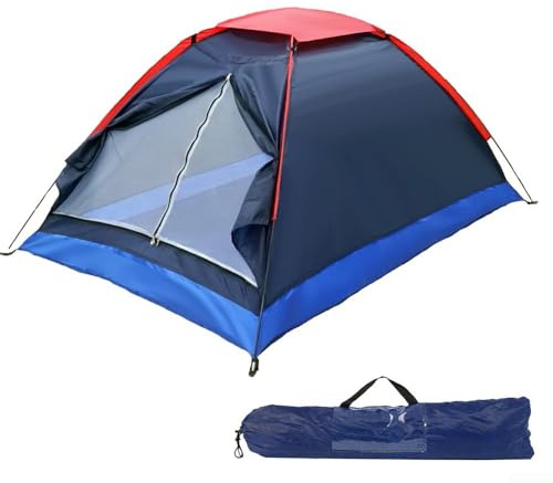 babominimer Tienda de campaña para 2 personas, ligera, impermeable, de poliéster con mosca extraíble para lluvia y postes de fibra de vidrio para senderismo, mochileros, pesca, playa, al aire libre