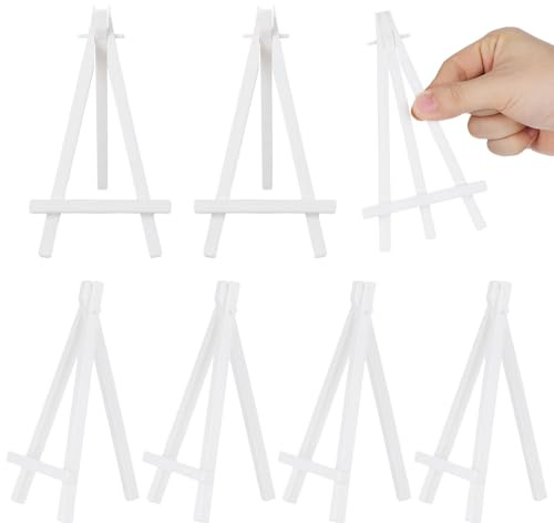 FONDOTIN 10 Stück Teiliges Mini Staffelei Weiß Kleiner Dreibein Malstaffelei Display Ständer für Tisch Vielseitiger Bilderhalter für Kleine Gemälde Fotos Sammlerstücke Präsentationen und